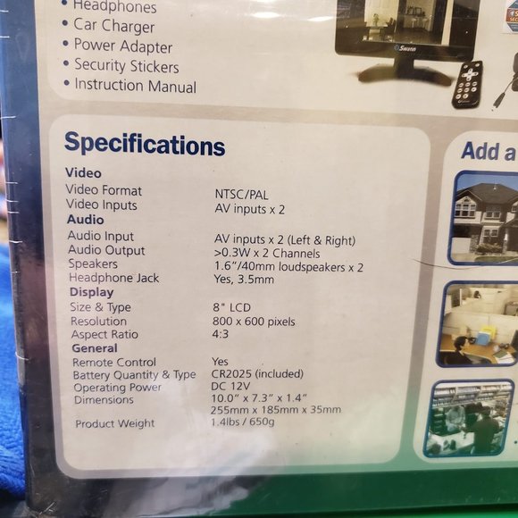 Swann Advanced Security Made Easy 8" Compact Colour Monitor LCD Viewer - Picture 7 of 11